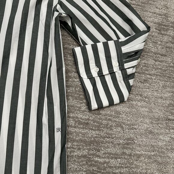 Banana Republic Shirt Womens XXL Gray White Striped Oversized Long Sleeve - Picture 5 of 13